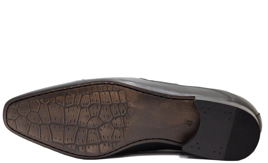 Alfredo Men's Dress Black Slip-On Plain Toe - 351