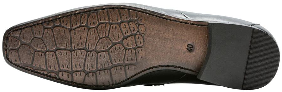 Alfredo Men's Dress Black Slip-On Moc Toe - 0226