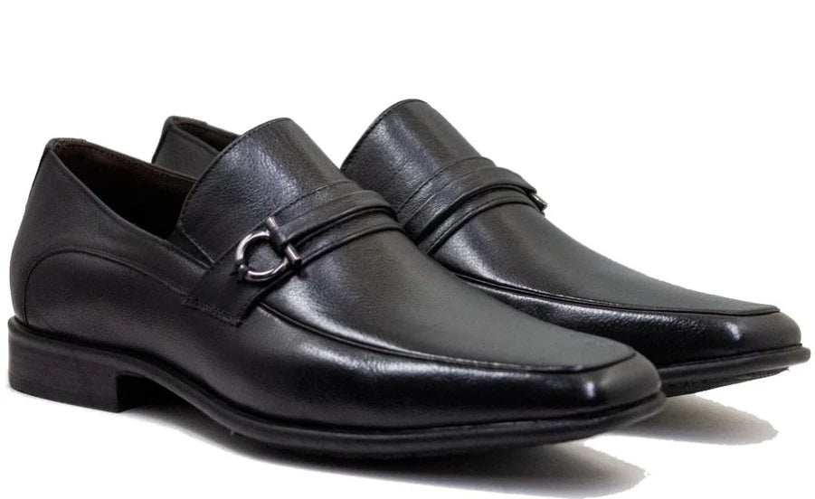 Alfredo Men's Dress Black Slip-On Moc Toe - 25023