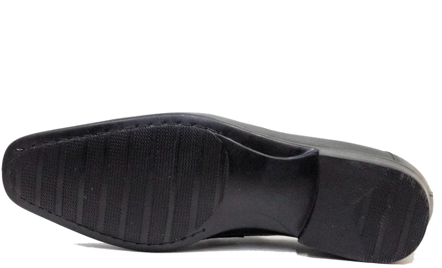 Alfredo Men's Dress Black Slip-On Moc Toe - 25023