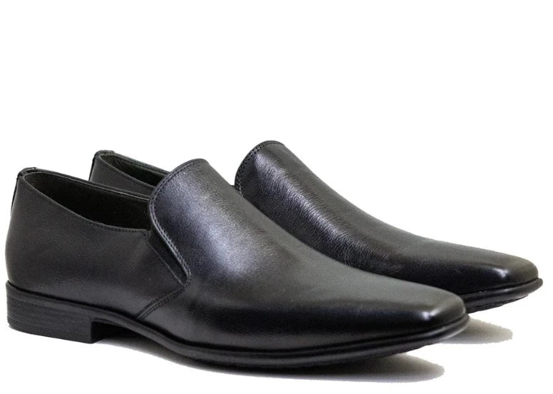 Alfredo Men's Dress Black Slip-On Plain Toe - 25012