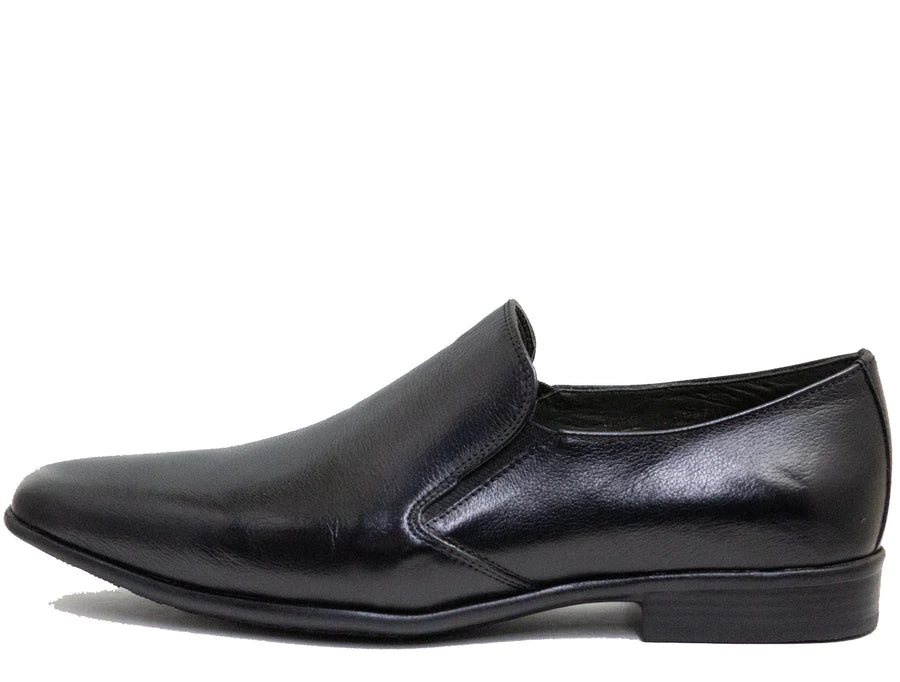 Alfredo Men's Dress Black Slip-On Plain Toe - 25012