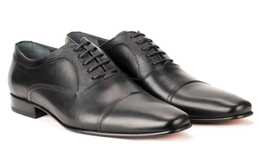 Mirage Men's Dress Black Oxford Cap Toe - 7570