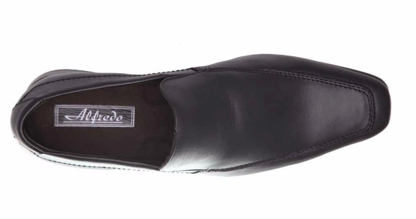 Alfredo Men's Dress Black Slip-On Moc Toe - 0289