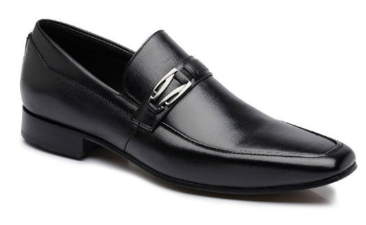 Alfredo Men's Dress Black Slip-On Moc Toe - 0246