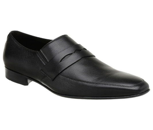 Alfredo Men's Dress Black Slip-On Penny Loafer Moc Toe - LI-63
