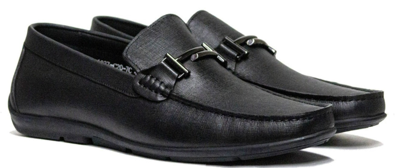 Mario Samello Men's Black Buckle Loafer - 1337-C20-7C